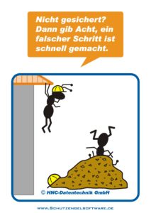 HNC-Datentechnik | Ameisen-Comics zum Arbeitsschutz | Motiv Baustelle