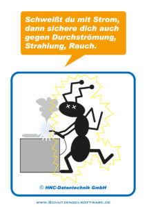 HNC-Datentechnik | Ameisen-Comics zum Arbeitsschutz | Motiv Lichtbogenschweißen