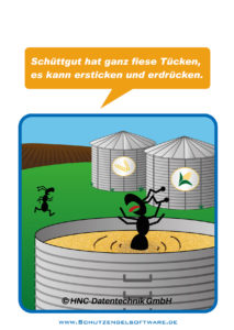 HNC-Datentechnik | Ameisen-Comics zum Arbeitsschutz | Motiv Schüttgut