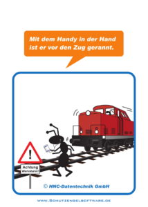 HNC-Datentechnik | Ameisen-Comics zum Arbeitsschutz | Motiv Zug