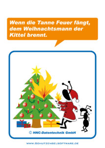 HNC-Datentechnik | Ameisen-Comics zum Arbeitsschutz | Motiv Weihnachten