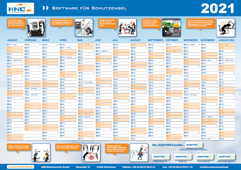 Der HNC Wandkalender 2021