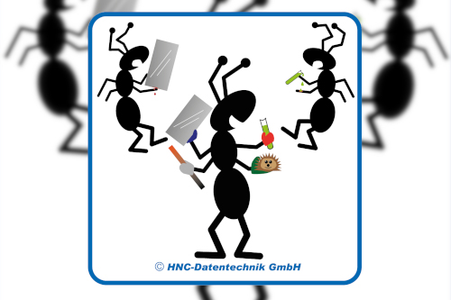 HNC-Datentechnik | Ameisen-Comics zum Arbeitsschutz | Motiv Schutzhandschuhe