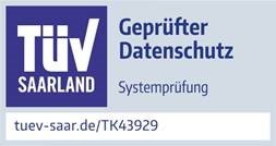 TK43929 Prüfzeichen HNC Datentechnik TÜV geprüfter Datenschutz 2021