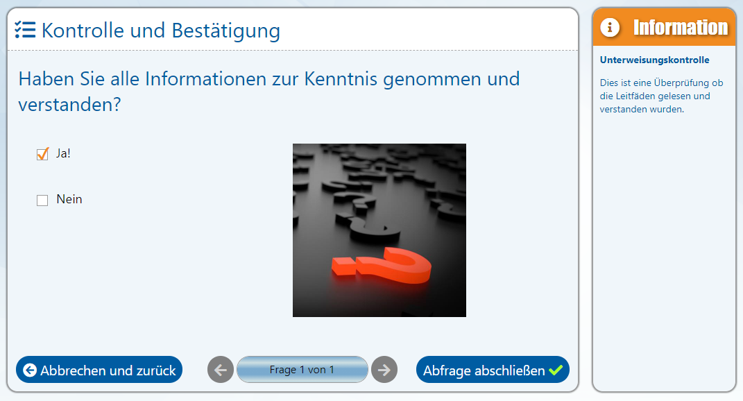 AUDITOR online Besucherportal (V2.0.44.14) - 10 - Ansicht Bestätigung