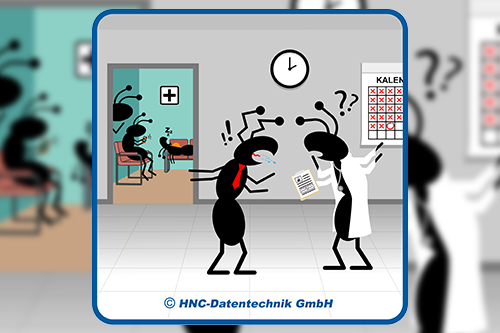 HNC-Datentechnik | Ameisen-Comics zum Arbeitsschutz | Motiv Vorsorgeplanung