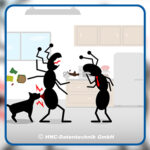 HNC-Datentechnik | Ameisen-Comics zum Arbeitsschutz | Motiv Bürohunde