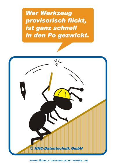 HNC-Datentechnik | Ameisen-Comics zum Arbeitsschutz | Motiv Werkzeug HNC-Datentechnik | Ameisen-Comics zum Arbeitsschutz | Motiv Werkzeug