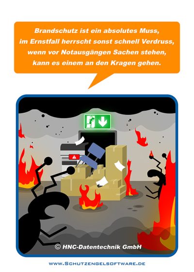 HNC-Datentechnik | Ameisen-Comics zum Arbeitsschutz | Motiv Brandschutz HNC-Datentechnik | Ameisen-Comics zum Arbeitsschutz | Motiv Brandschutz